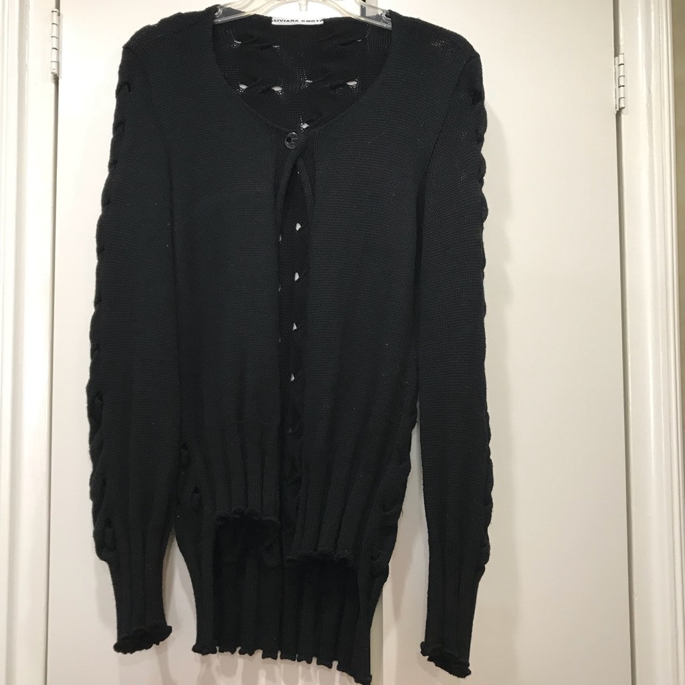 Sweater black embroided braid on back n sleeves